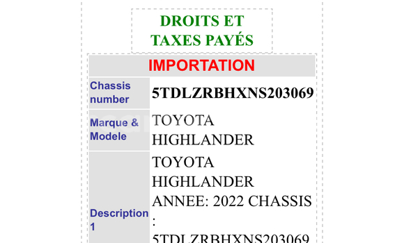 Acheter Import Voiture Toyota Highlander Rouge à Douala, Littoral Cameroon Acheter Import Voiture Toyota Highlander Rouge à Douala, Littoral Cameroon