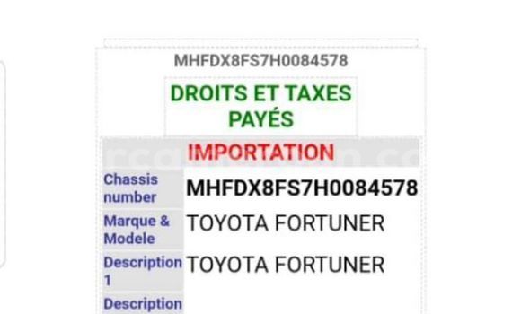 Acheter Occasion Voiture Toyota Fortuner Noir à Douala, Littoral Cameroon Acheter Occasion Voiture Toyota Fortuner Noir à Douala, Littoral Cameroon